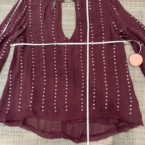 Free People Young Love Embellished Top Plum/Purple color size Small - Picture 5 of 11
